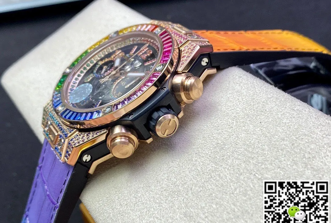 Hublot BIG BANG Unico 411.OX.9910.LR.0999 ZF Factory 1:1 Best Edition Replica Watch Rainbow Diamond Case